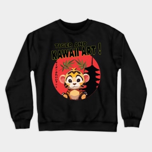 Kawaii Cute Kitten Tiger Crewneck Sweatshirt